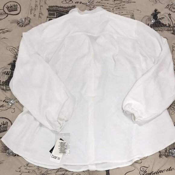 Bar III Trendy Plus Size Ruffled Button-Up Blouse - Picture 6 of 9